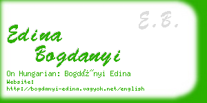 edina bogdanyi business card